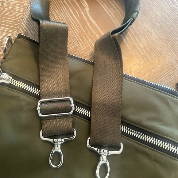 Shorty Love Olive Crossbody Bag with Pink Trim and matching wallet - Picture 9 of 16